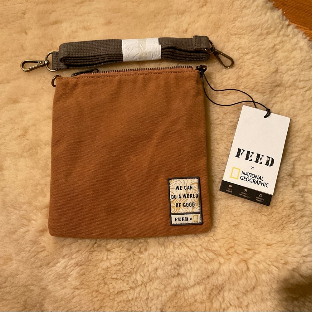 Feed x National Geographic brown Swingpack crossbody bag